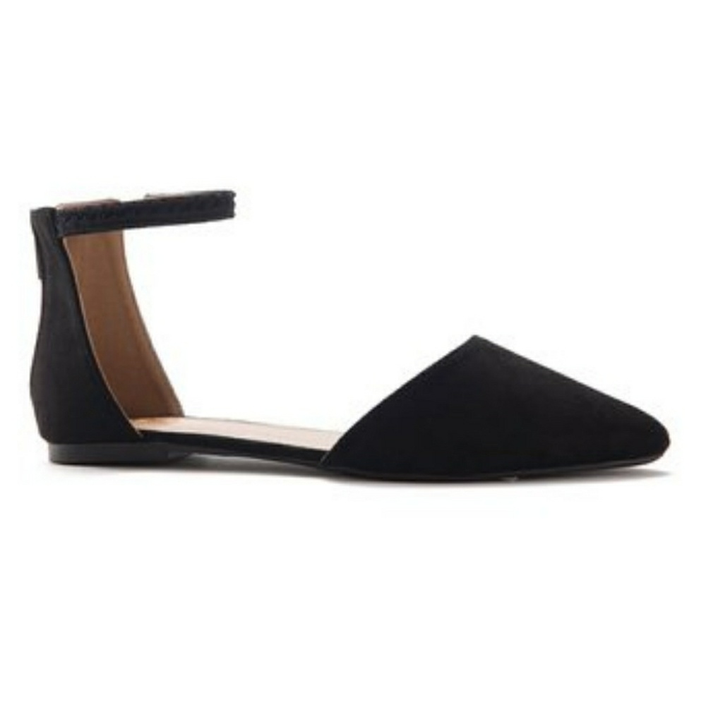 Black Ankle strap Flat